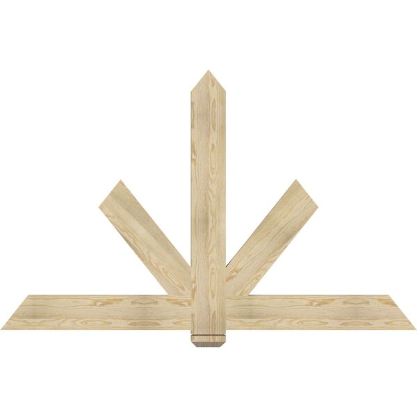 Ekena Millwork Kennewick Rough Sawn Timber Gable Bracket, Douglas Fir, 72"W x 45"H x 2"D x 6"F, 15/12 Pitch GBW072X45X0206KEN00RDF - main